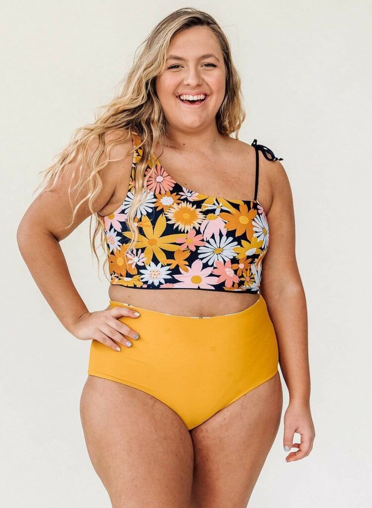 Summer Fashion Plus Size Fat Woman Bikini Swimsuit Bursting