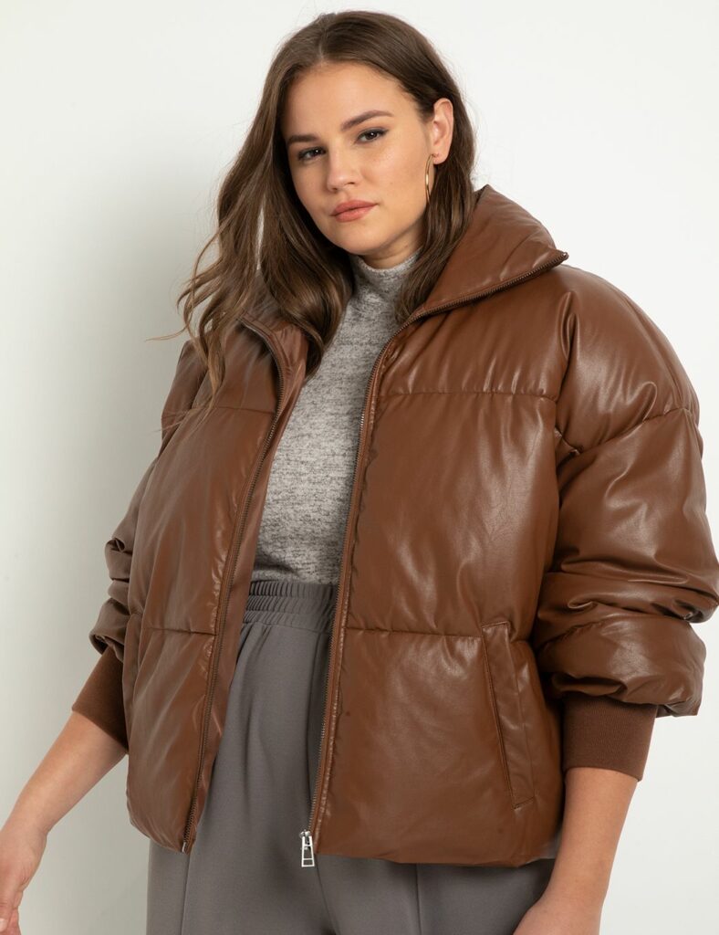 Bagatelle faux cheap leather jacket puffer